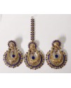 Earrings and tikka set-royal blue