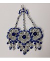 Jhummar with rhinestones-silver and royal blue