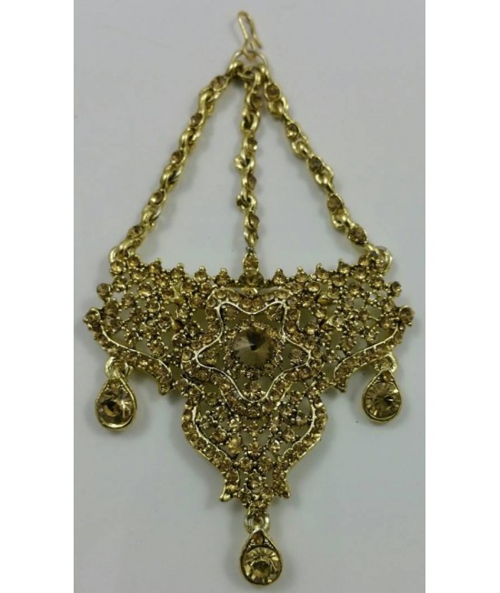 Jhummar with rhinestones-bronze